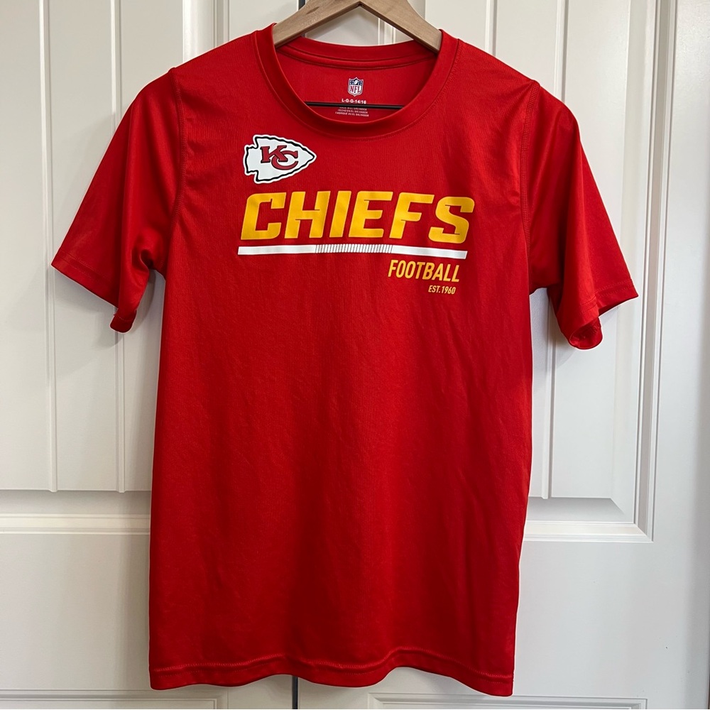 NFL Kansas City Chiefs Youth T-Shirt in Red, Size L (14/16)